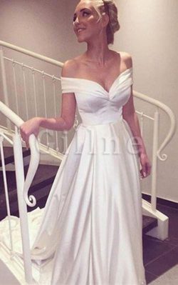 Abito da Sposa in Raso Cuore Sensuale A-Line Lungo – Gillne.it