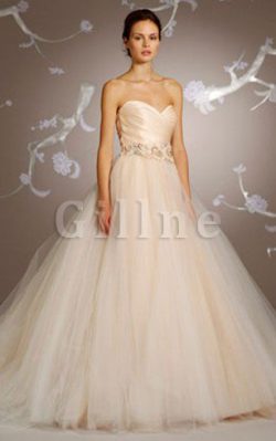 Abito da Sposa Naturale Spazzola Treno con Fiore Schiena Nuda con Criss-cross – Gillne.it