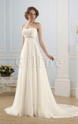 Abito da Sposa Semplice Coda A Strascico Cappella Senza Spalline Allacciato Sensuale – Gil ...