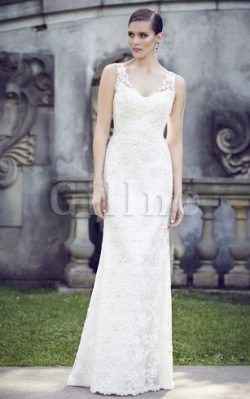 Abito da Sposa Semplice in Pizzo Lungo Elegante Vintage – Gillne.it