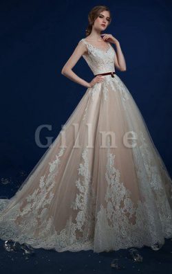 Abito da Sposa Senza Maniche Classico in Tulle Romantico Largo – Gillne.it