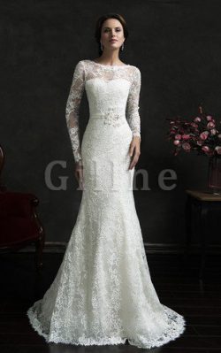 Abito da Sposa Sexy Sirena con Fusciacca con Applique in Pizzo – Gillne.it