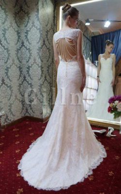 Abito da Sposa Stravagante in Pizzo Queen Anne con Perline Sirena – Gillne.it