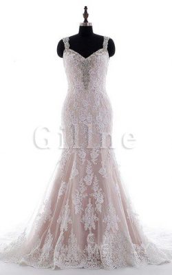 Abito da Sposa V-Scollo in Pizzo con Applique Coda A Strascico Corto Cappellino – Gillne.it