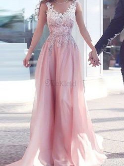 A-Linie Prinzessin Normale Taille Ballkleid mit Herz-Ausschnitt mit Applikation – MeKleid.de