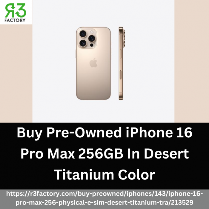 Buy Pre-Owned iPhone 16 Pro Max 256GB In Desert Titanium Color