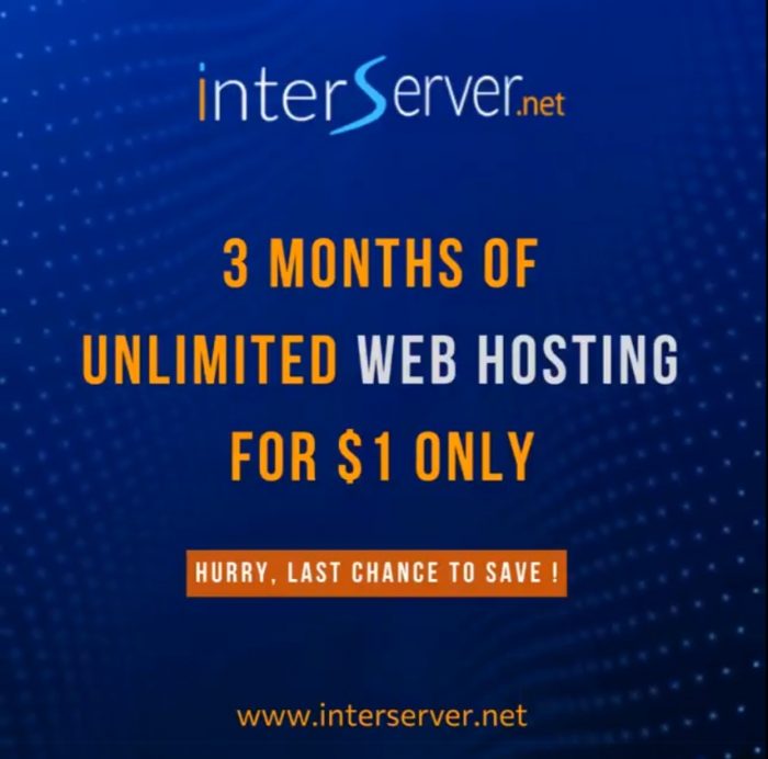 InterServer $1 For 3 Months Web Hosting