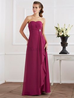 Ärmelloses Empire Taille Anständiges Abendkleid aus Chiffon mit Herz-Ausschnitt – MeKleid.de