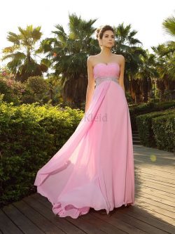 Ärmelloses Empire Taille Chiffon Prinzessin Sweep Train Abendkleid – MeKleid.de