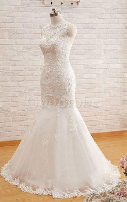 Robe de mariée delicat naturel avec broderie en salle a eglise – GoodRobe