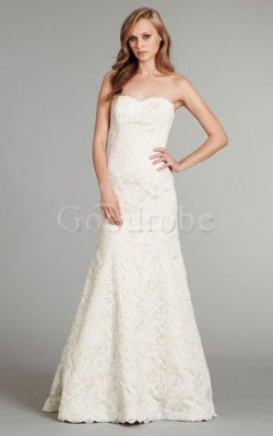 Robe de mariée intemporel ligne a avec sans manches avec décoration dentelle de bustier –  ...