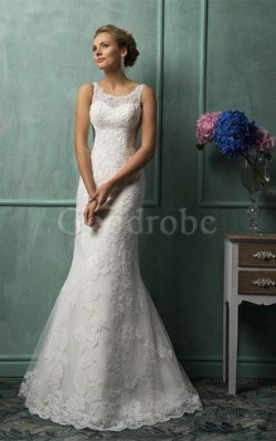 Robe de mariée romantique plissage classique avec décoration dentelle textile en tulle – G ...