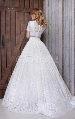 Robe de mariée vintage jusqu’au sol elevé a-ligne 2 pice – GoodRobe