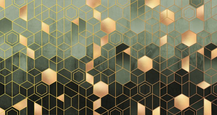 Green Geometric hexagonal Wallpaper Mural