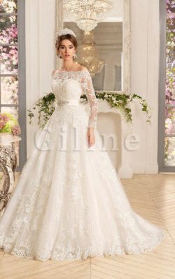 Abito da Sposa con Bottone Moda Coda A Strascico Corto con Applique Elegante – Gillne.it