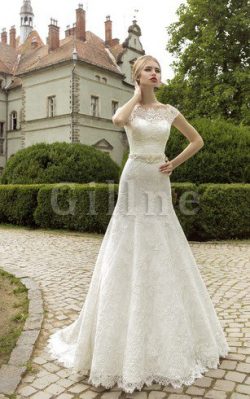 Abito da Sposa Seghettato Scollo Semplice Largo Cappellino con Nastro – Gillne.it