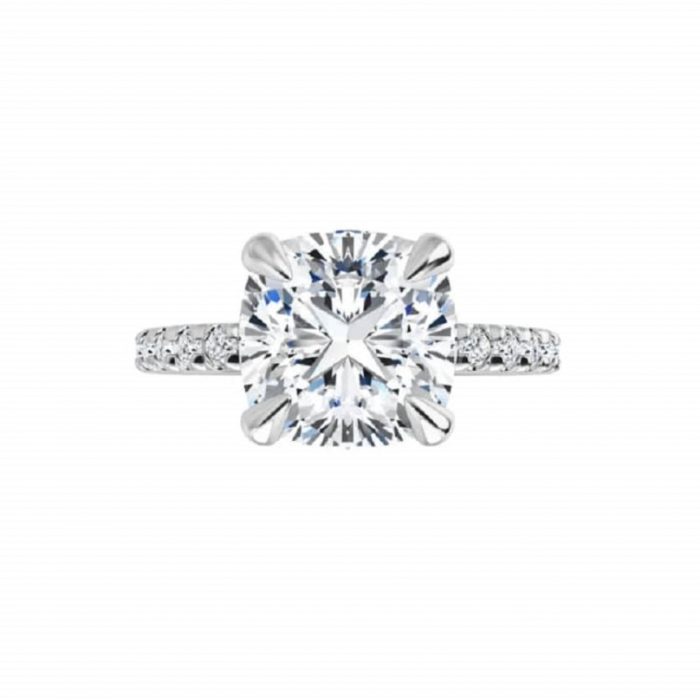 Buy Chloé – Cushion French Set Moissanite Ring Online