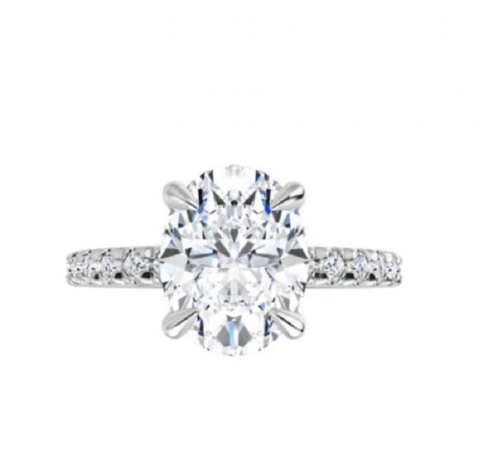 Buy Chloé – Oval French Set Moissanite Ring Online