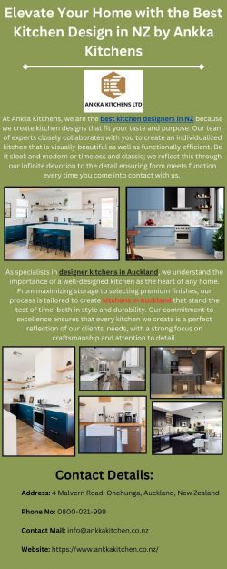 Elevate Your Home with the Best Kitchen Design in NZ by Ankka Kitchens