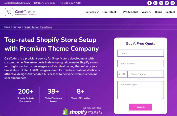 Shopify Store Setup with Premium Theme Sevices