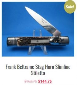 Frank Beltrame Stag Horn Slimline Stiletto $144.75