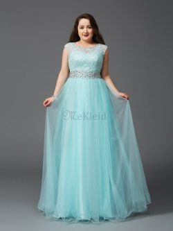 XXL Prinzessin Elastischer Gewebter Satin Bodenlanges Ballkleid ohne Ärmeln – MeKleid.de