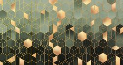 Green Geometric hexagonal Wallpaper Mural