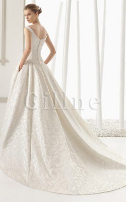 Abito da Sposa con Fiocco Naturale con Ricamo Lunghi Conservatore – Gillne.it