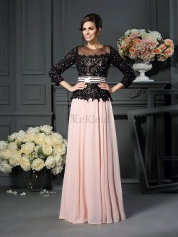 A-Linie Natürliche Taile Prinzessin Chiffon Anständiges Brautmutterkleid – MeKleid.de