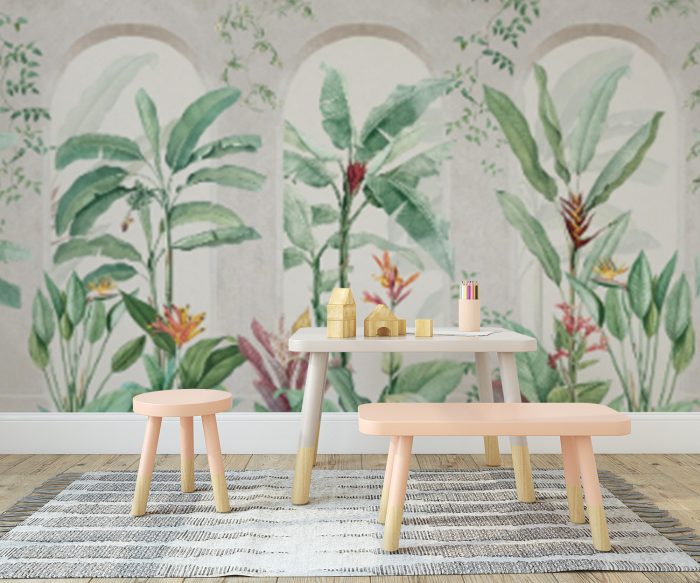 Green Banana Leaf Wallpaper Mural