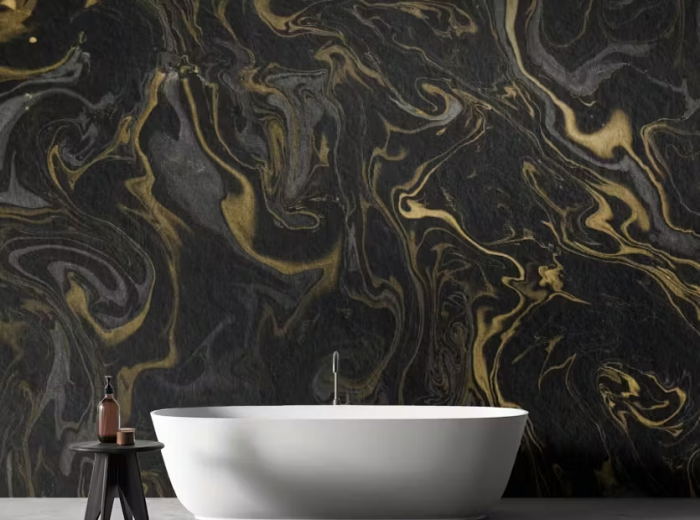 Black and Gold Marble Effect Wallpaper Wall Mural