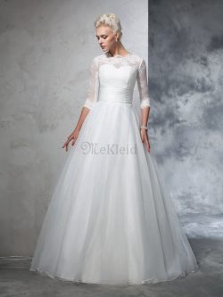 Reißverschluss Empire Taille Duchesse-Linie Bodenlanges Brautkleid mit Applikation – MeKle ...