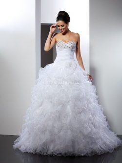 Robe de mariée longue de tour de ceinture en haute de mode de bal avec lacets avec perle – ...