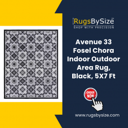 Avenue 33 Fosel Chora Indoor Outdoor Area Rug, Black, 5X7 Ft