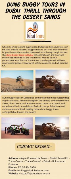 Dune Buggy Tours in Dubai: Thrill Through the Desert Sands