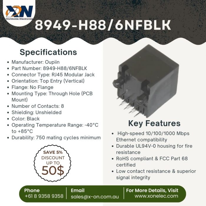 Oupiin 8949-H88/6NFBLK RJ45 Modular Connector – High-Performance Ethernet Solution! 🔌⚡