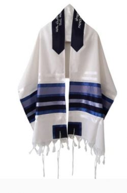 Blue Stripes Bar Mitzvah Tallit Prayer Shawl Tzitzit