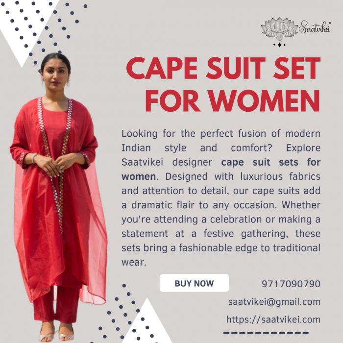 Buy Designer Cape Suit Set for Women Featuring Modern Indian Looks