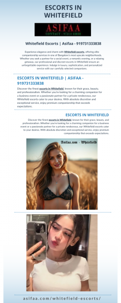 Whitefield Escorts | Asifaa – 919731333838