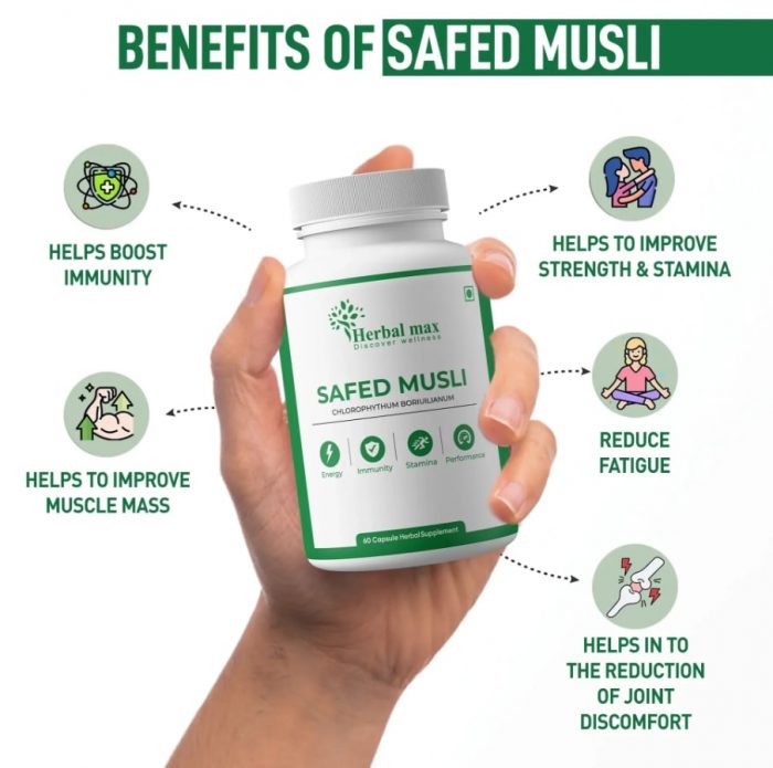 Herbal Max Safed Musli Capsules for Strength & Vitality