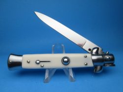 Italian Stiletto 9″ Imit. Ivory Flat Grind Switchblade