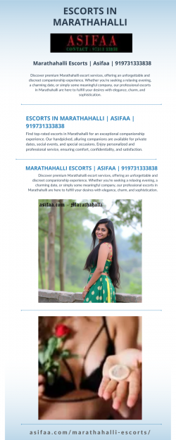 Marathahalli Escorts | Asifaa | 919731333838