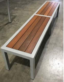 MA Powder Coated Steel Framed and Timber Slats Indoor Bench