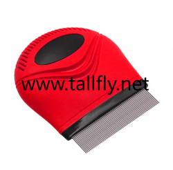 Tallfly Pet Grooming Comb: Sleek Red & Black Design for Tangle-Free, Eco-Conscious Pet Care