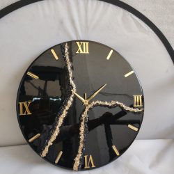 Buy Intense Black ResinArt Wall Clock Online in India