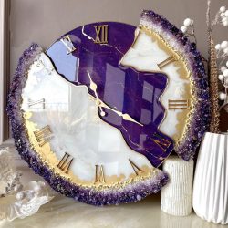 Shop Silk Cut Purple Feather The luxury Resinart Resin Wall Clock Online