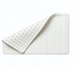 Dolphy Non-Slip Rubber Bath Mat “ Strong Suction Grip, Anti-Skid & Waterproof (White)