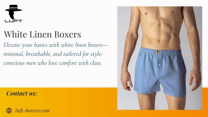 Pure Comfort Meets Style: White Linen Boxers by Luft-Boxers