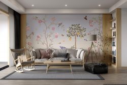 floral and birds wallpaper