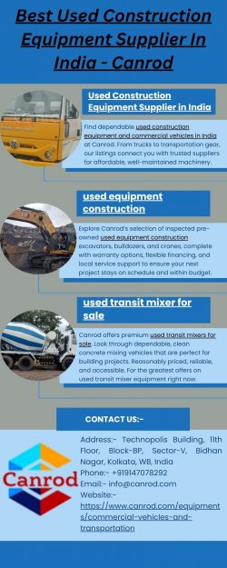 Best Used Construction Equipment Supplier In India – Canrod
